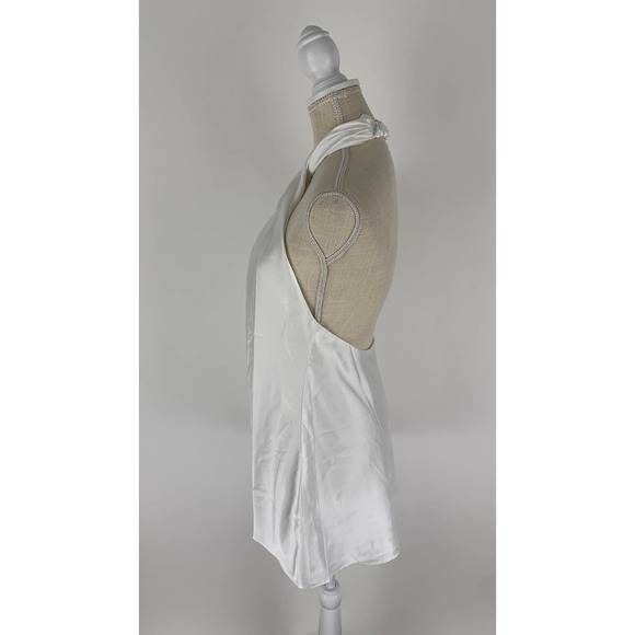 Show Me Your MuMu Jasmine Halter Mini Dress Womens Small Ivory Luxe Satin New - Picture 8 of 11